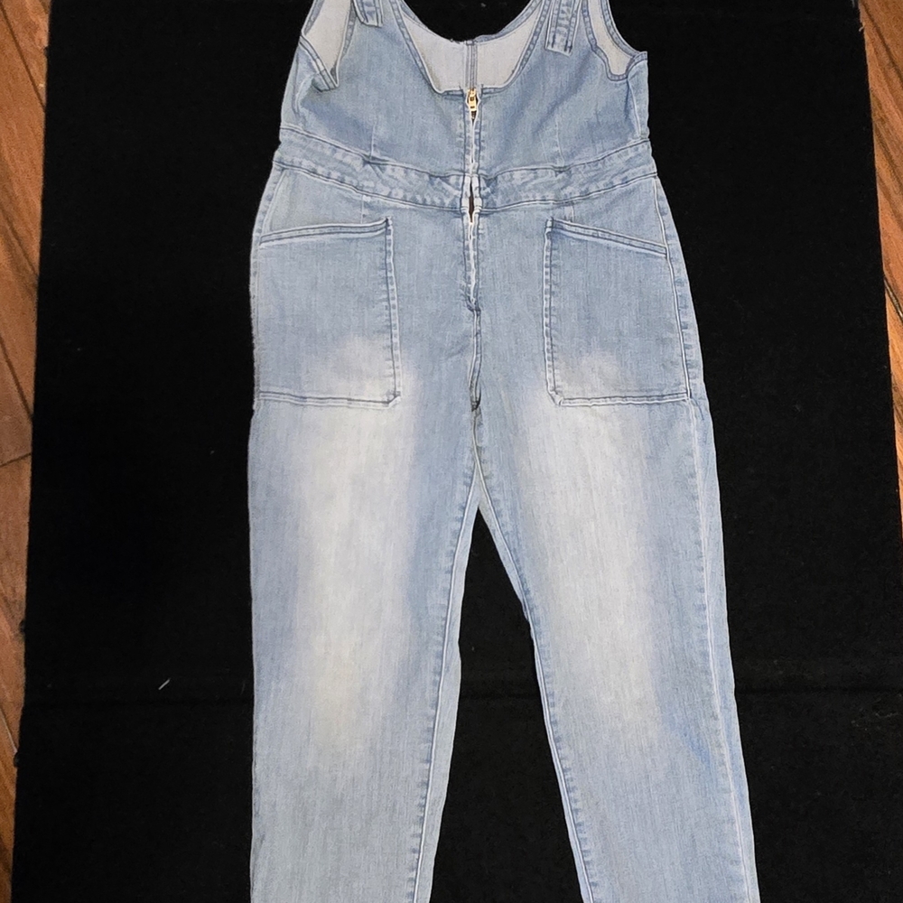 Y2K Vintage Women’s Denim‎ Overalls Romper Front Pockets Small Sz 11 Blue Jean